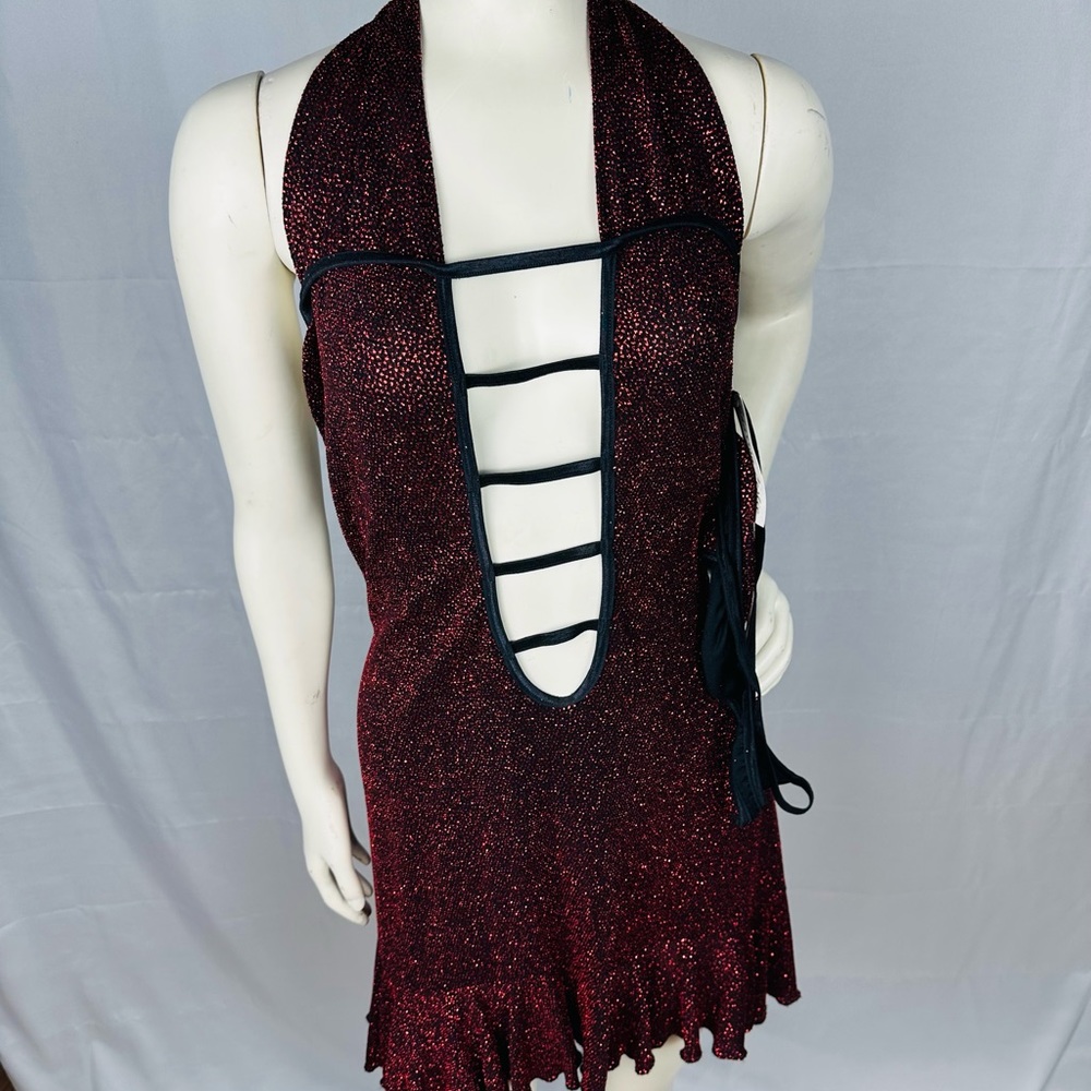 Sharron Leslie Maroon Glitter Fancy Dance Dress - New!